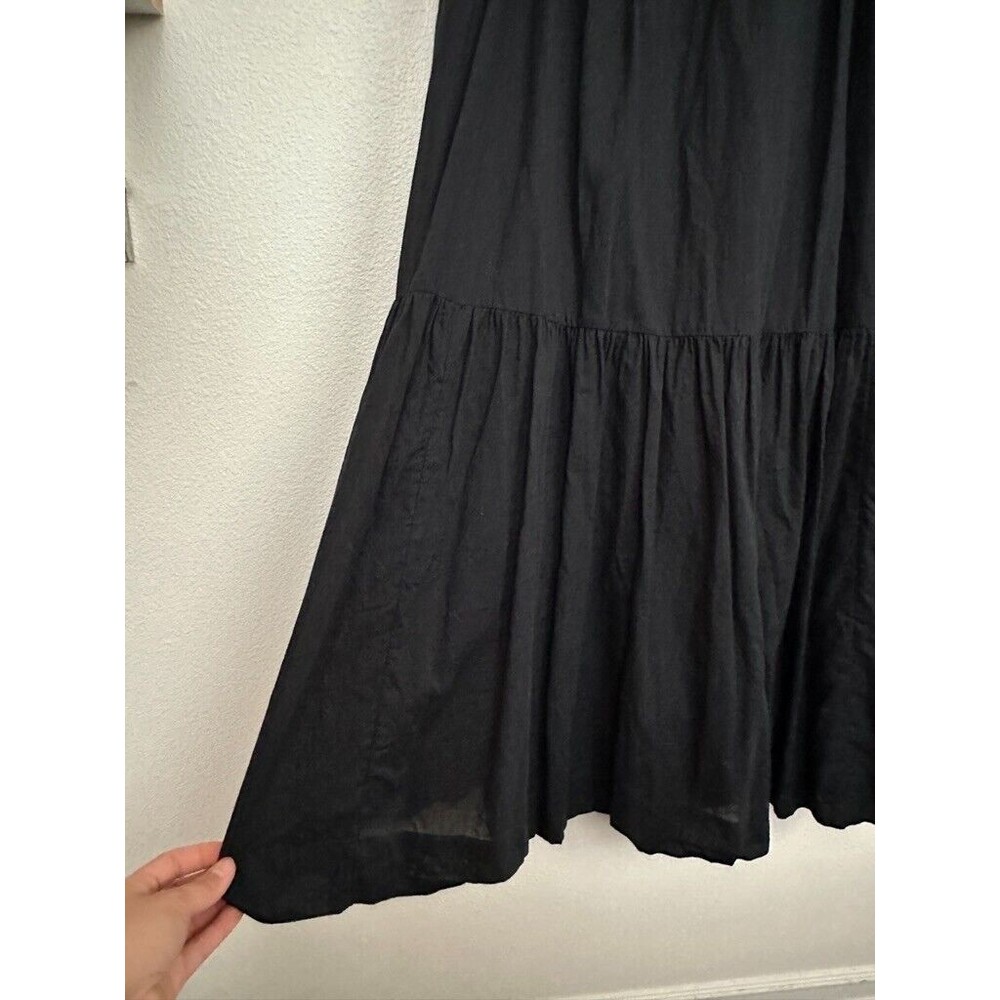 Abercrombie Tiered Low Back Maxi Dress Black Strappy Women's Large Petite LP - Picture 5 of 10